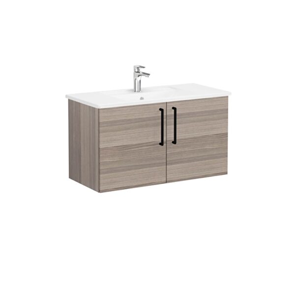 VitrA Root Flat Lavabo Dolabı, 100 cm, İki Kapaklı, Köşeli Lavabo, Cordoba