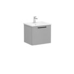 VitrA Root Flat Lavabo Dolabı, 60 cm, Bir Çekmeceli, Köşeli Lavabo, Mat Kaya Gri