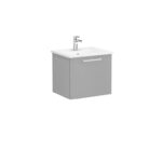 VitrA Root Flat Lavabo Dolabı, 60 cm, Bir Çekmeceli, Köşeli Lavabo, Mat Kaya Gri - Görsel 2