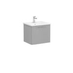 VitrA Root Flat Lavabo Dolabı, 60 cm, Bir Çekmeceli, Köşeli Lavabo, Mat Kaya Gri - Görsel 3