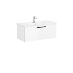 VitrA Root Flat Lavabo Dolabı, 100 cm, Bir Çekmeceli, Köşeli Lavabo, Parlak Beyaz - Görsel 5