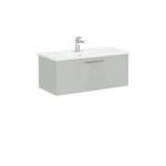 VitrA Root Flat Lavabo Dolabı, 100 cm, Bir Çekmeceli, Köşeli Lavabo, Parlak İnci Grisi - Görsel 5