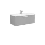 VitrA Root Flat Lavabo Dolabı, 100 cm, Bir Çekmeceli, Köşeli Lavabo, Mat Kaya Gri - Görsel 2