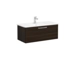 VitrA Root Flat Lavabo Dolabı, 100 cm, Bir Çekmeceli, Köşeli Lavabo, Ceviz