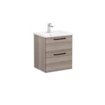 VitrA Root Flat Lavabo Dolabı, 60 cm, İki Çekmeceli, Köşeli Lavabo, Cordoba - Görsel 2