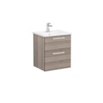 VitrA Root Flat Lavabo Dolabı, 60 cm, İki Çekmeceli, Köşeli Lavabo, Cordoba - Görsel 3