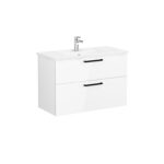VitrA Root Flat Lavabo Dolabı, 100 cm, İki Çekmeceli, Köşeli Lavabo, Parlak Beyaz - Görsel 3