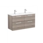 VitrA Root Flat Lavabo Dolabı, 120 cm, Dört Çekmeceli, Köşeli Lavabo, Cordoba - Görsel 3