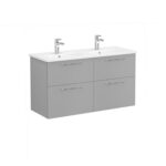 VitrA Root Flat Lavabo Dolabı, 120 cm, Dört Çekmeceli, Yuvarlak Lavabo, Mat Kaya Gri - Görsel 2