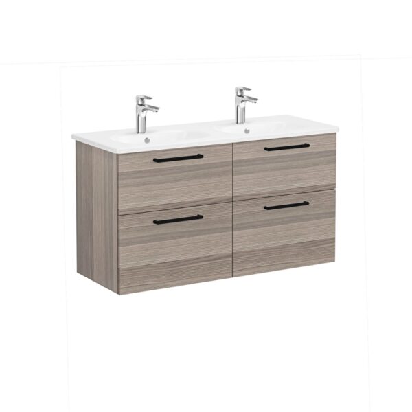 VitrA Root Flat Lavabo Dolabı, 120 cm, Dört Çekmeceli, Yuvarlak Lavabo, Cordoba