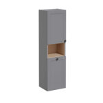 VitrA Root Classic Boy Dolabı, 40 cm, İki Kapaklı, Kısa, Çamaşır Sepetli, Mat Gri, Sol