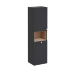 VitrA Root Classic Boy Dolabı, 40 cm, İki Kapaklı, Kısa, Çamaşır Sepetli, Mat Grafit, Sol