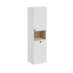 VitrA Root Classic Boy Dolabı, 40 cm, İki Kapaklı, Kısa, Çamaşır Sepetli, Mat Açık Gri, Sağ
