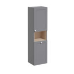 VitrA Root Classic Boy Dolabı, 40 cm, İki Kapaklı, Kısa, Çamaşır Sepetli, Mat Gri, Sağ