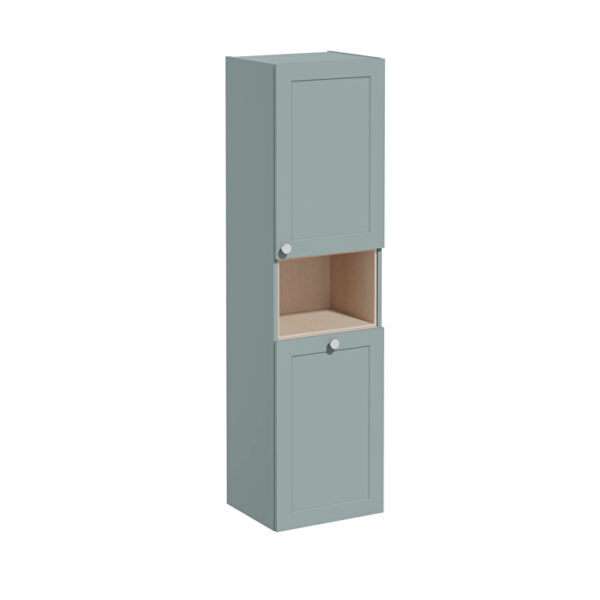 VitrA Root Classic Boy Dolabı, 40 cm, İki Kapaklı, Kısa, Çamaşır Sepetli, Mat Fiyord Yeşili, Sağ