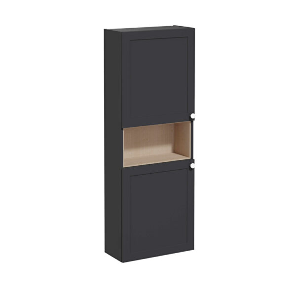 VitrA Root Classic Boy Dolabı, 55 cm, İki Kapaklı, Dar, Kısa, Mat Grafit