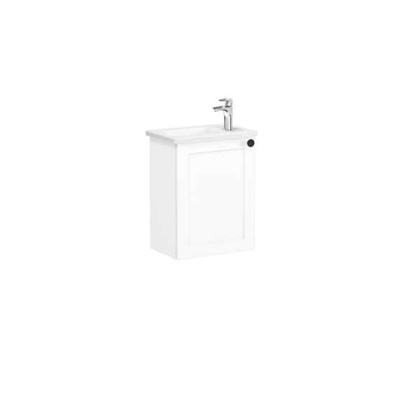 VitrA Root Classic Lavabo Dolabı, 45 cm, Bir Kapaklı, Dar, Köşeli Lavabo, Mat Beyaz, Sol