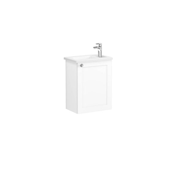 VitrA Root Classic Lavabo Dolabı, 45 cm, Bir Kapaklı, Dar, Köşeli Lavabo, Mat Beyaz, Sağ