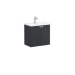 VitrA Root Classic Lavabo Dolabı, 60 cm, İki Kapaklı, Dar, Yuvarlak Lavabo, Mat Grafit
