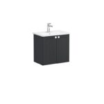 VitrA Root Classic Lavabo Dolabı, 60 cm, İki Kapaklı, Dar, Yuvarlak Lavabo, Mat Grafit - Görsel 3