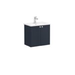 VitrA Root Classic Lavabo Dolabı, 60 cm, İki Kapaklı, Dar, Yuvarlak Lavabo, Mat Lacivert - Görsel 2