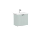 VitrA Root Classic Lavabo Dolabı, 60 cm, İki Kapaklı, Dar, Yuvarlak Lavabo, Mat Retro Yeşil