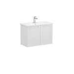 VitrA Root Classic Lavabo Dolabı, 80 cm, İki Kapaklı, Dar, Yuvarlak Lavabo, Mat Açık Gri