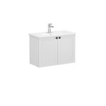 VitrA Root Classic Lavabo Dolabı, 80 cm, İki Kapaklı, Dar, Yuvarlak Lavabo, Mat Açık Gri - Görsel 2