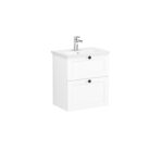 VitrA Root Classic Lavabo Dolabı, 60 cm, İki Çekmeceli, Dar, Yuvarlak Lavabo, Mat Beyaz - Görsel 3