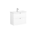 VitrA Root Classic Lavabo Dolabı, 80 cm, İki Çekmeceli, Dar, Yuvarlak Lavabo, Mat Beyaz - Görsel 3