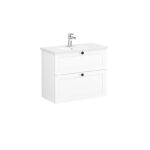 VitrA Root Classic Lavabo Dolabı, 80 cm, İki Çekmeceli, Dar, Yuvarlak Lavabo, Mat Beyaz - Görsel 2