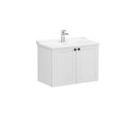 VitrA Root Classic Lavabo Dolabı, 80 cm, İki Kapaklı, Klasik Lavabo, Mat Açık Gri - Görsel 2