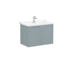 VitrA Root Classic Lavabo Dolabı, 80 cm, İki Kapaklı, Klasik Lavabo, Mat Fiyord Yeşili - Görsel 3
