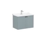 VitrA Root Classic Lavabo Dolabı, 80 cm, İki Kapaklı, Klasik Lavabo, Mat Fiyord Yeşili - Görsel 2