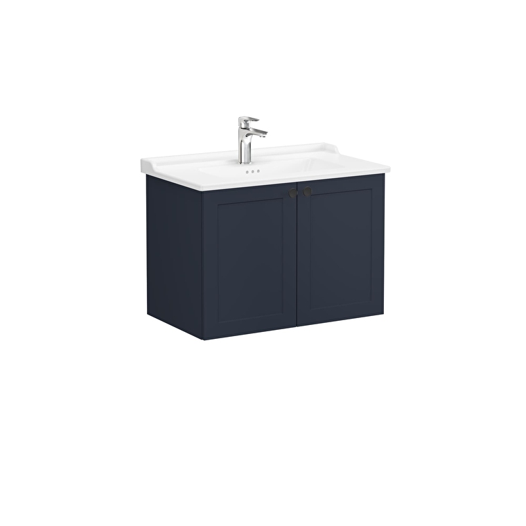 68727_64b3a78dbaebfd68e3fb479cd6027d1364a80830-1.jpg VitrA Root Classic Lavabo Dolabı, 80 cm, İki Kapaklı, Klasik Lavabo, Mat Lacivert - Görsel 1