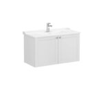 VitrA Root Classic Lavabo Dolabı, 100 cm, İki Kapaklı, Klasik Lavabo, Mat Açık Gri - Görsel 2