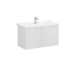 VitrA Root Classic Lavabo Dolabı, 100 cm, İki Kapaklı, Klasik Lavabo, Mat Açık Gri - Görsel 3