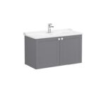 VitrA Root Classic Lavabo Dolabı, 100 cm, İki Kapaklı, Klasik Lavabo, Mat Gri - Görsel 2
