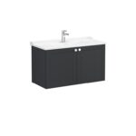 VitrA Root Classic Lavabo Dolabı, 100 cm, İki Kapaklı, Klasik Lavabo, Mat Grafit - Görsel 3