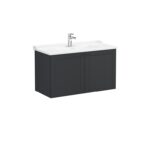 VitrA Root Classic Lavabo Dolabı, 100 cm, İki Kapaklı, Klasik Lavabo, Mat Grafit