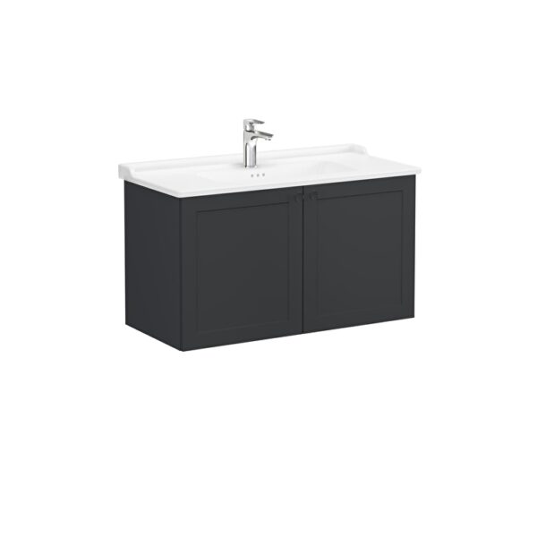 VitrA Root Classic Lavabo Dolabı, 100 cm, İki Kapaklı, Klasik Lavabo, Mat Grafit