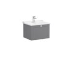 VitrA Root Classic Lavabo Dolabı, 60 cm, Bir Çekmeceli, Klasik Lavabo, Mat Gri