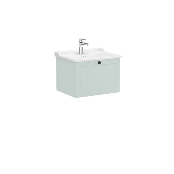 VitrA Root Classic Lavabo Dolabı, 60 cm, Bir Çekmeceli, Klasik Lavabo, Mat Retro Yeşil