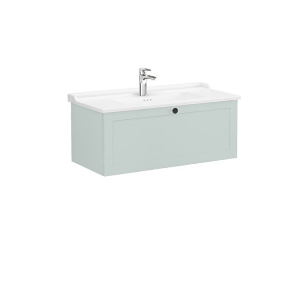 VitrA Root Classic Lavabo Dolabı, 100 cm, Bir Çekmeceli, Klasik Lavabo, Mat Retro Yeşil