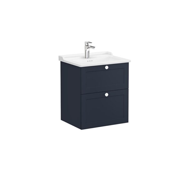 VitrA Root Classic Lavabo Dolabı, 60 cm, İki Çekmeceli, Klasik Lavabo, Mat Lacivert