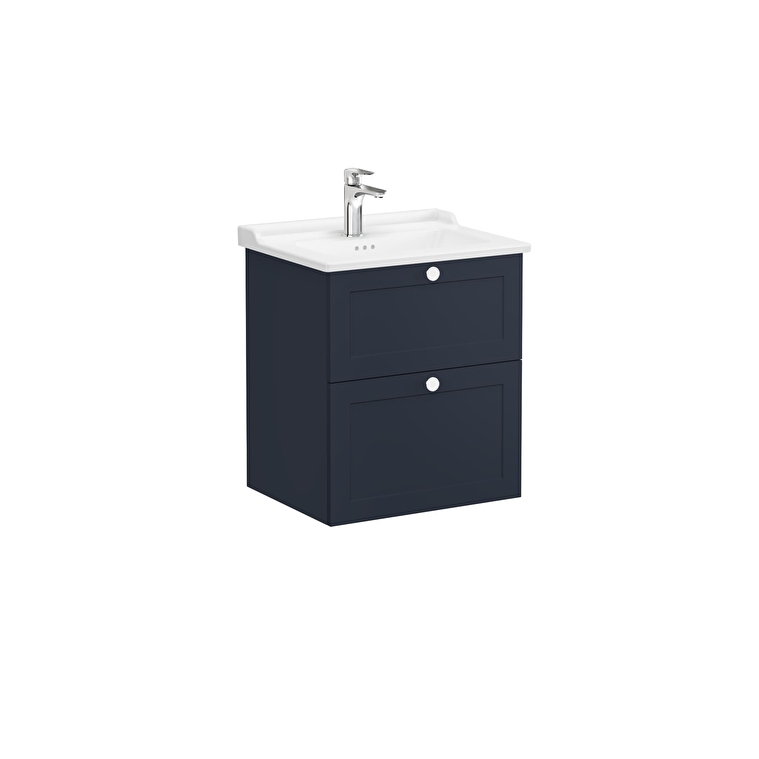 68853_02_2c05f2ec23252f3e2ff60261e92a4671ce6bc008-1.jpg VitrA Root Classic Lavabo Dolabı, 60 cm, İki Çekmeceli, Klasik Lavabo, Mat Lacivert - Görsel 1