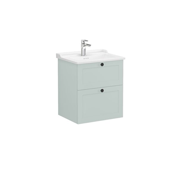 VitrA Root Classic Lavabo Dolabı, 60 cm, İki Çekmeceli, Klasik Lavabo, Mat Retro Yeşil