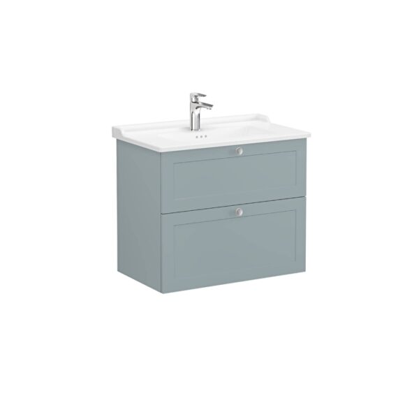 VitrA Root Classic Lavabo Dolabı, 80 cm, İki Çekmeceli, Klasik Lavabo, Mat Fiyord Yeşili