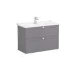 VitrA Root Classic Lavabo Dolabı, 100 cm, İki Çekmeceli, Klasik Lavabo, Mat Gri