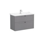 VitrA Root Classic Lavabo Dolabı, 100 cm, İki Çekmeceli, Klasik Lavabo, Mat Gri - Görsel 2